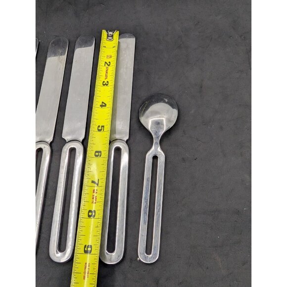 Set of 5 Stanley Roberts MCM Cycles Stainless Flatware  Knives Teaspoon Korea - Picture 5 of 13